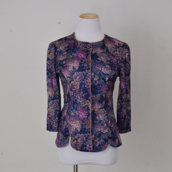 Vintage 80s Polyester Whirlaway Button-up Blouse size 6P - Picture 3 of 11